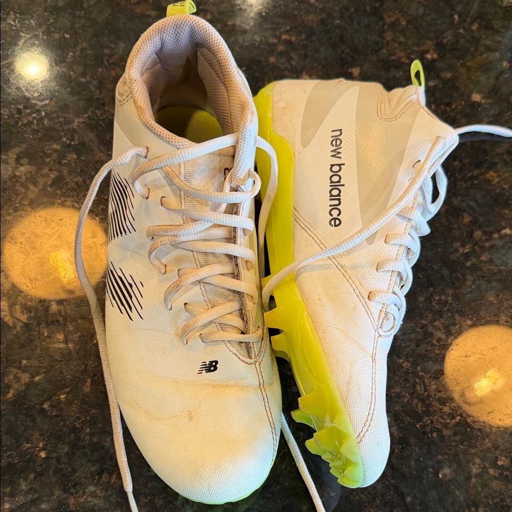 New Balance Athletic Shoes - White and Neon Yellow